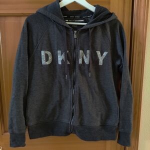 DKNY Gray Zip-Up Hoodie